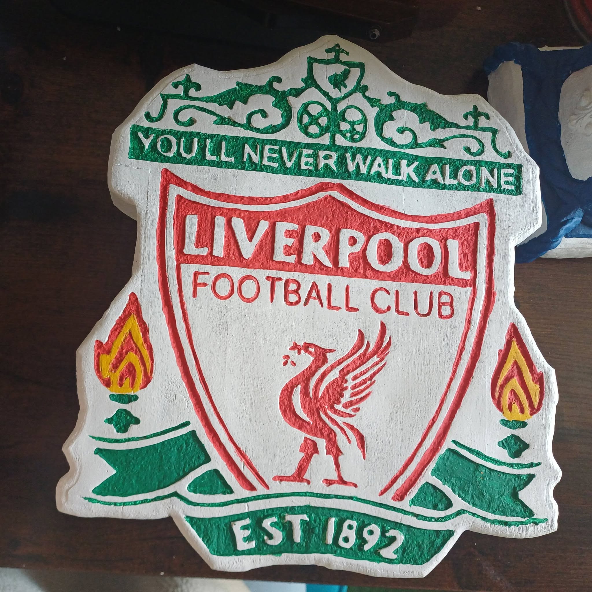 STONE FOOTBALL LIVERPOOL PLAQUE